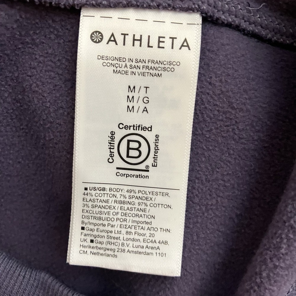 Athleta Triumph Sweatshirt Hoodie Size M Full Zip Thumb Holes Lavender Purple - Picture 4 of 5
